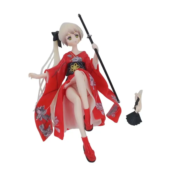 Kasugano_Sora_Figure_Anime_Red_Dress_Replaceable_Hand_Props_(C_Fan+Sword)_Model_3_Pvc_(14_Cm)
