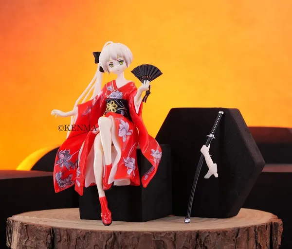 Kasugano_Sora_Figure_Anime_Red_Dress_Replaceable_Hand_Props_(C_Fan+Sword)_Model_3_Pvc_(14_Cm)