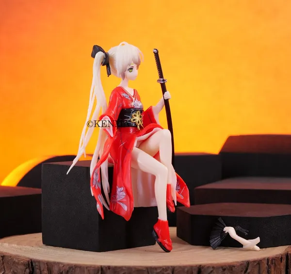 Kasugano_Sora_Figure_Anime_Red_Dress_Replaceable_Hand_Props_(C_Fan+Sword)_Model_3_Pvc_(14_Cm)