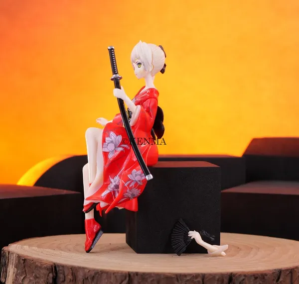 Kasugano_Sora_Figure_Anime_Red_Dress_Replaceable_Hand_Props_(C_Fan+Sword)_Model_3_Pvc_(14_Cm)