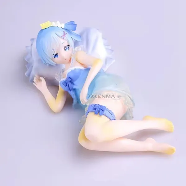 Anime_Doll_Ichiban_Kuji_Re_Zero_Sleeping_Tea_Party_Last_One_Award_Rem_Wake_Up_Figure_Model_Pvc_(16L_X_8W_X_5H_Cm)