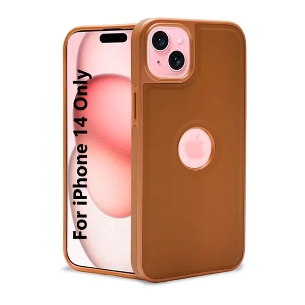 Brown_Artificial_Leather_iPhone_14_Mobile_Cover