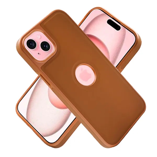 Brown_Artificial_Leather_iPhone_14_Mobile_Cover