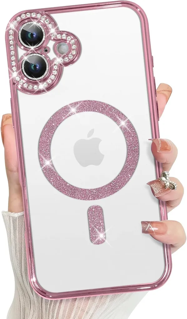 Rose_Gold_TPU_Transparent_Glitter_iPhone_16_Mobile_Cover