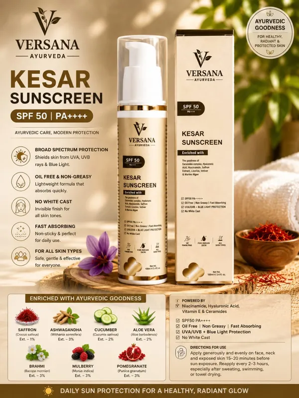 Versana_Ayurveda_Kesar_Sunscreen_SPF_50_PA++++
