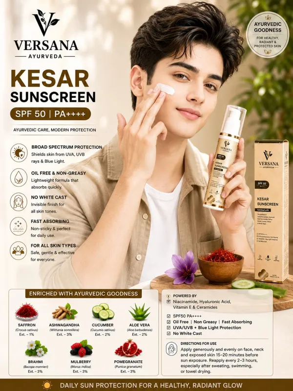 Versana_Ayurveda_Kesar_Sunscreen_SPF_50_PA++++