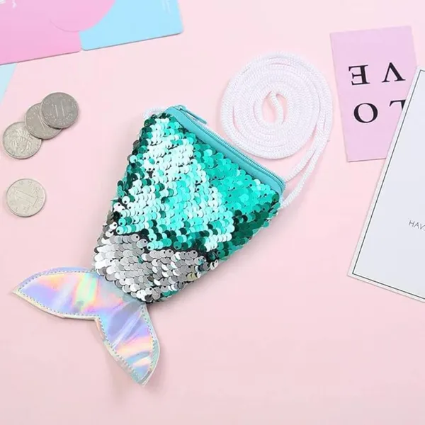 Pack_Of_12_Sequins_Mermaid_Fish_Shape_Coin_Sling_Bag_|_For_Kid,_Birthday_Return_Gift