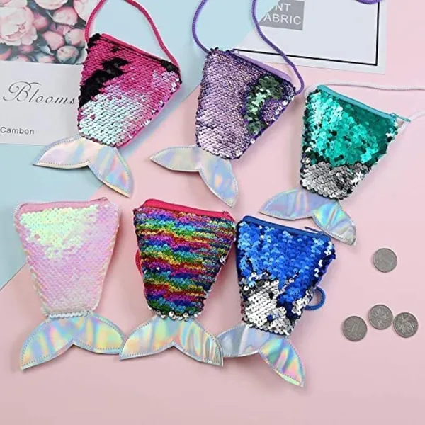 Pack_Of_12_Sequins_Mermaid_Fish_Shape_Coin_Sling_Bag_|_For_Kid,_Birthday_Return_Gift