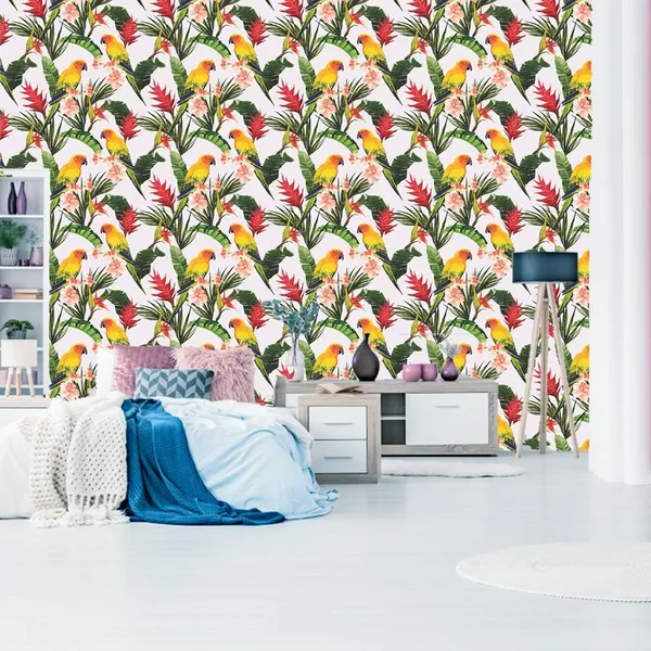 Self_Adhesive_Wallpaper_Model_(Parrot_on_Tree)_Large_for_Walls/Doors/Almira/Table/Wood/Iron/Tile/and_Any_Plain_Surface_|_40x300_cm