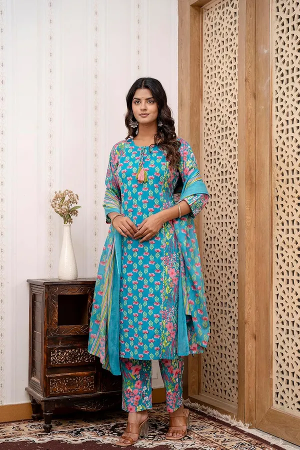 Blue_Pure_Cotton_Floral_Printed_Kurta_Set_With_Dupatta_&_Palazzo_Pants