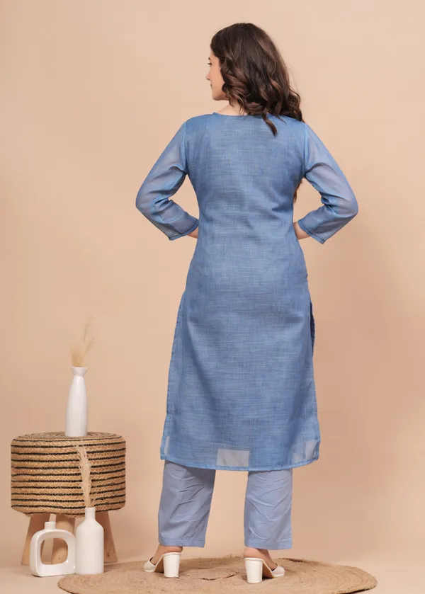 Blue_Linen_Kurta_Set_For_Women