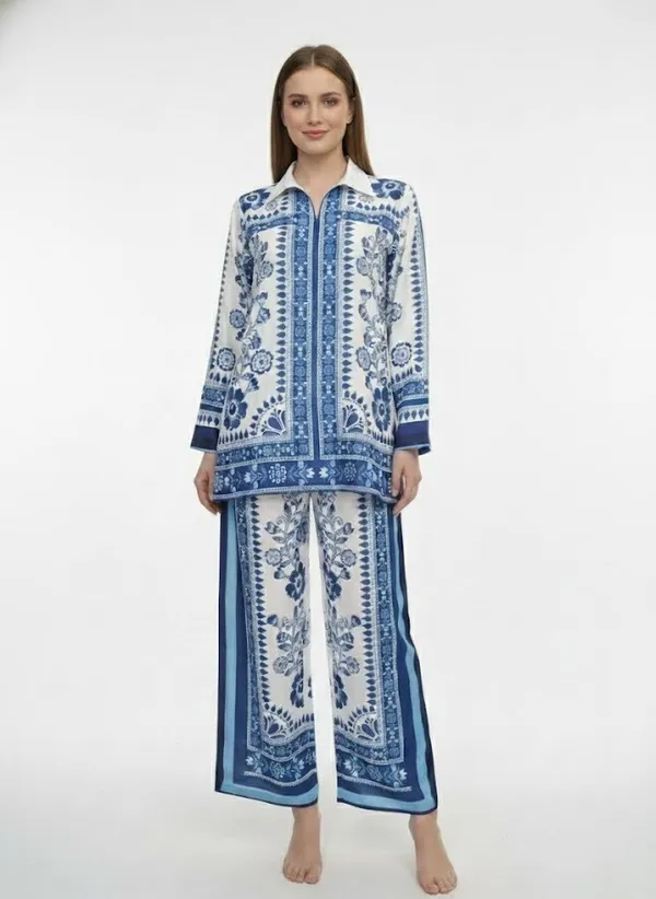 Women_Relaxed_Fit_Printed_Shirt_Collar_Top_&_Trouser_Co-ord_Set