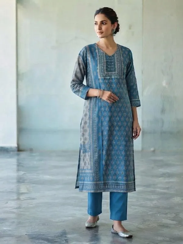 Women_Floral_Printed_Pure_Kota_Doriya_Kurta_with_Trousers_&_Dupatta_Set