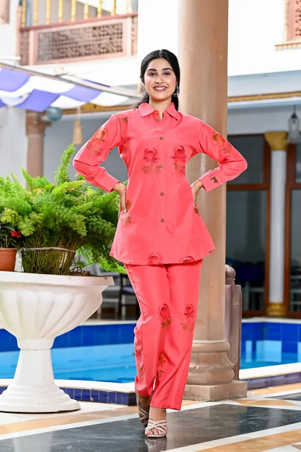Pink_Pure_Silk_Floral_Printed_Co-Ord_Set_For_Women