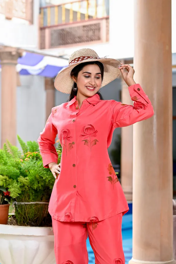 Pink_Pure_Silk_Floral_Printed_Co-Ord_Set_For_Women