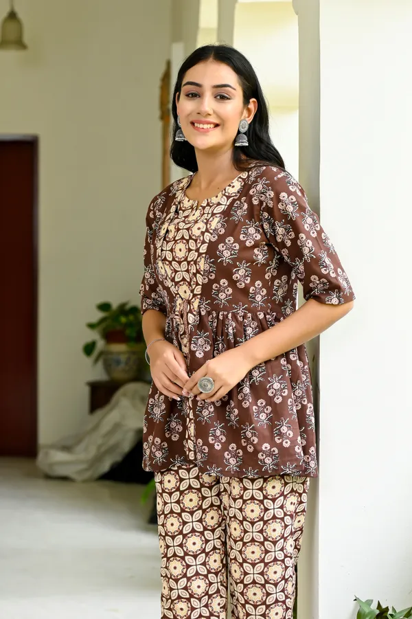 Brown_Cotton_Co-Ord_Set_For_Women