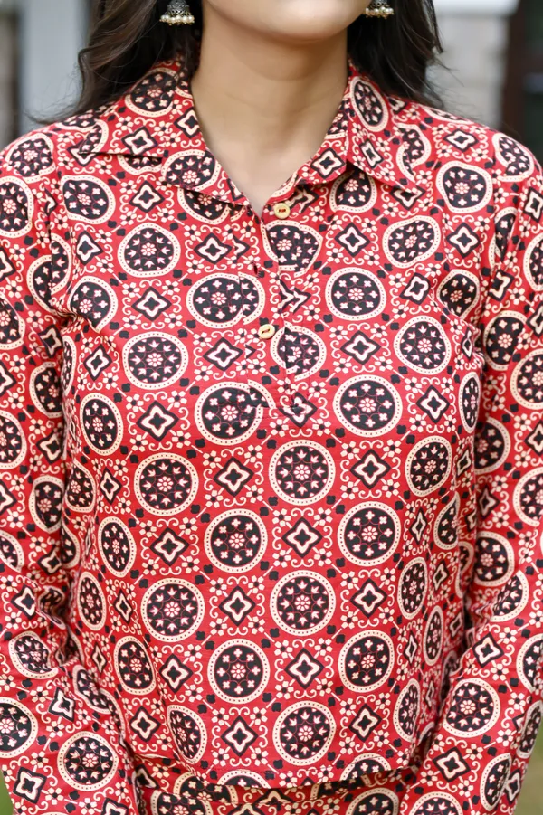 Red_Cotton_Co-Ord_Set_For_Women