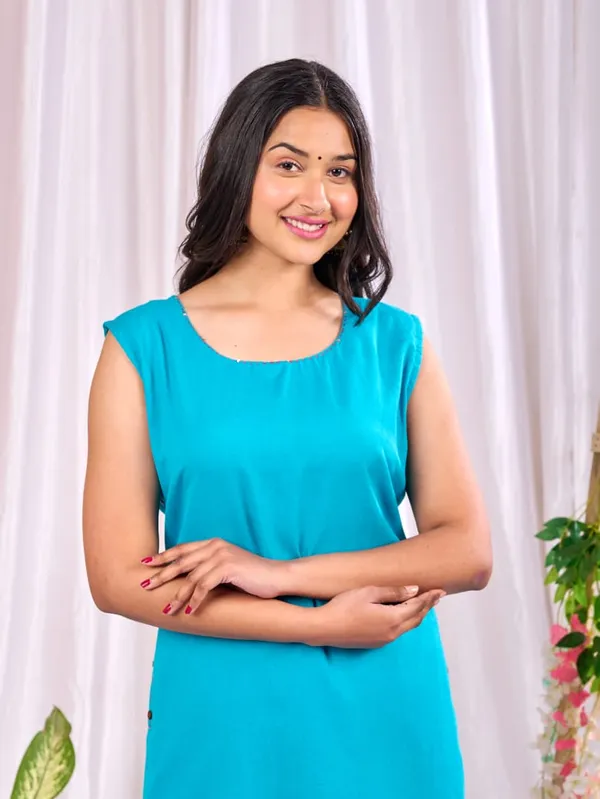 Sky_Blue_Cotton_Flex_Sleeveless_Co-Ord_Set_For_Women