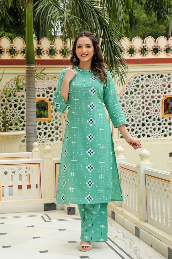 Green_Geometric_Printed_Pure_Cotton_Co-Ord_Set_For_Women