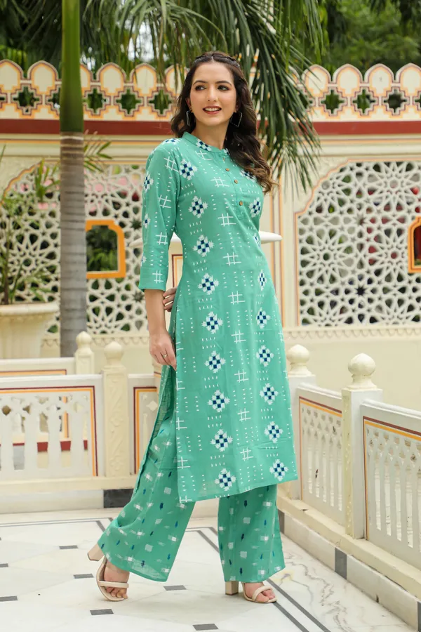 Green_Geometric_Printed_Pure_Cotton_Co-Ord_Set_For_Women