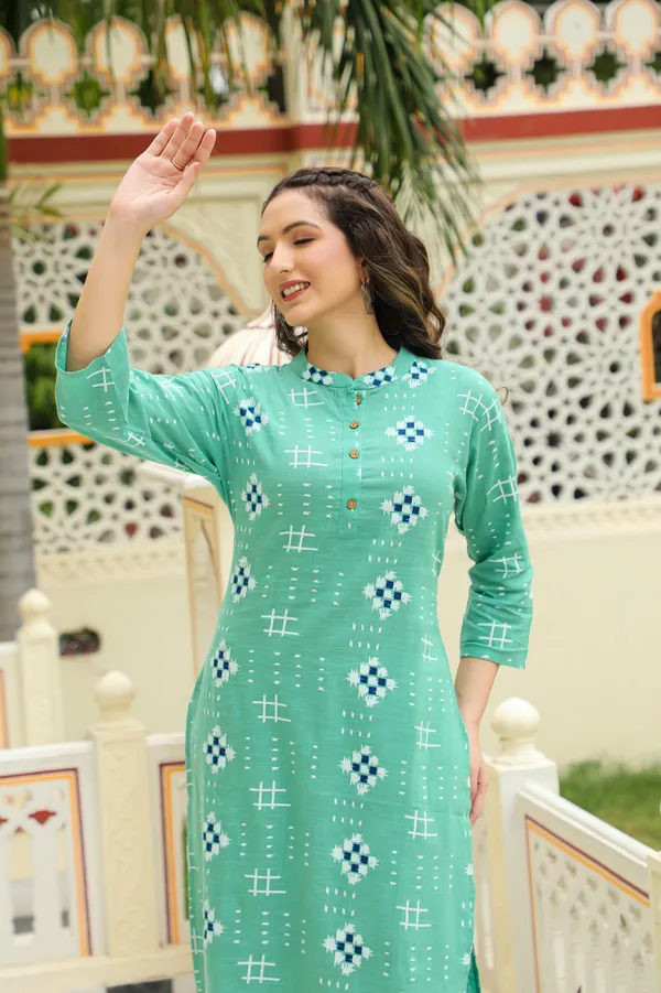 Green_Geometric_Printed_Pure_Cotton_Co-Ord_Set_For_Women