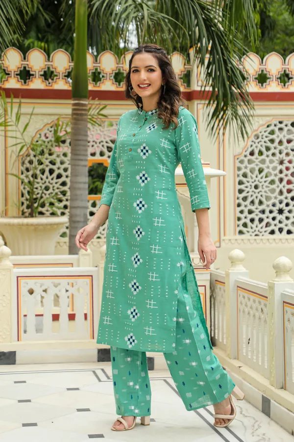 Green_Geometric_Printed_Pure_Cotton_Co-Ord_Set_For_Women