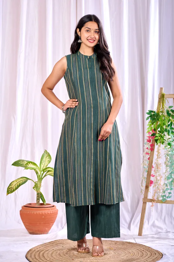 Green_Cotton_A-Line_Printed_Regular_Fit_Co-Ord_Set_For_Women