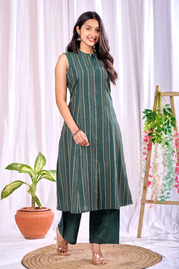Green_Cotton_A-Line_Printed_Regular_Fit_Co-Ord_Set_For_Women