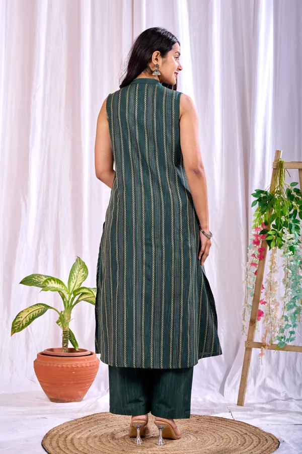 Green_Cotton_A-Line_Printed_Regular_Fit_Co-Ord_Set_For_Women