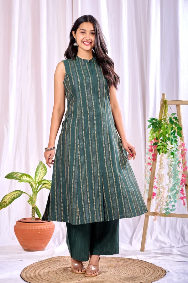 Green_Cotton_A-Line_Printed_Regular_Fit_Co-Ord_Set_For_Women