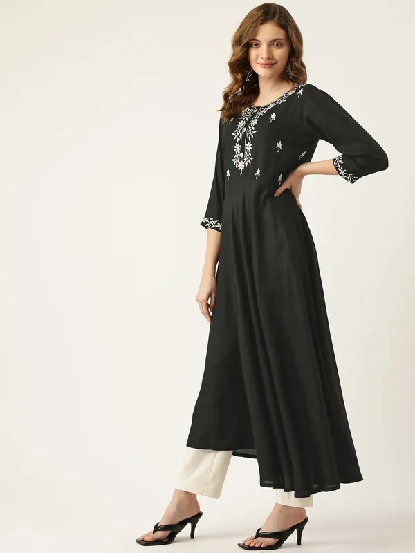 Black_Rayon_Kurta_For_Women