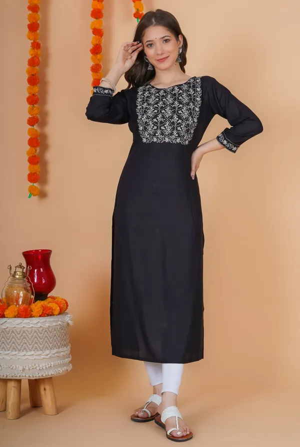 Black_Rayon_Kurta_For_Women