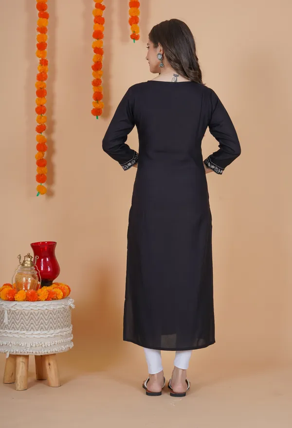 Black_Rayon_Kurta_For_Women