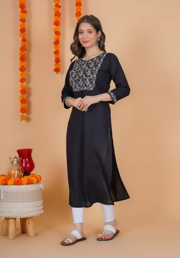 Black_Rayon_Kurta_For_Women