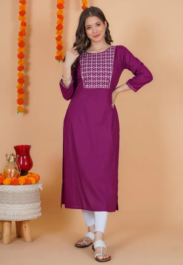 Pink_Rayon_Kurta_For_Women