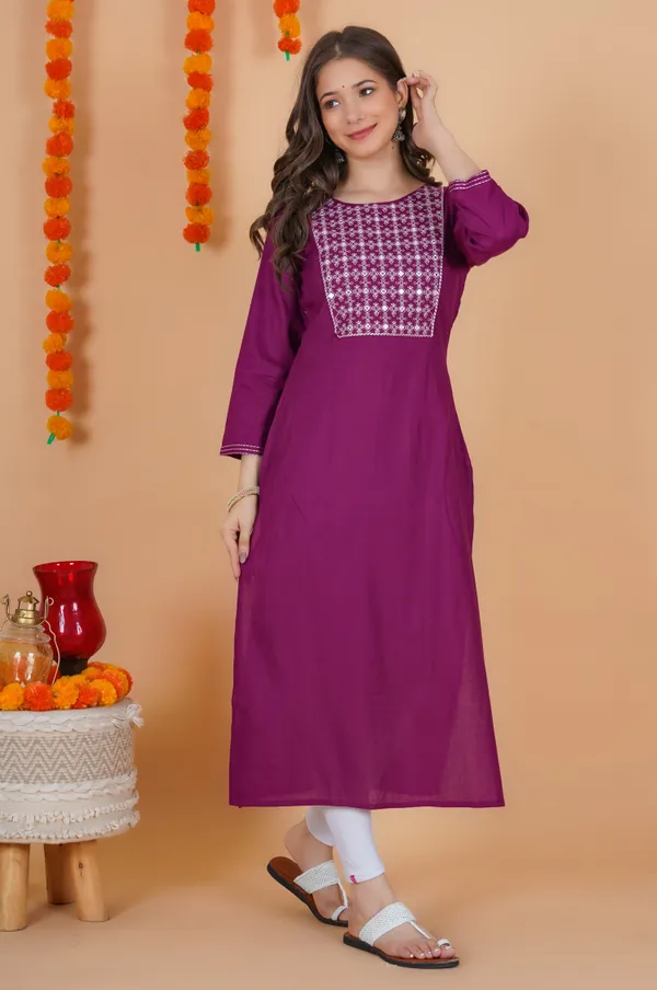 Pink_Rayon_Kurta_For_Women