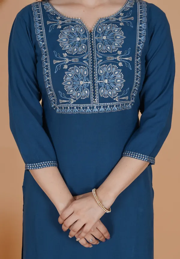 Blue_Rayon_Kurta_For_Women