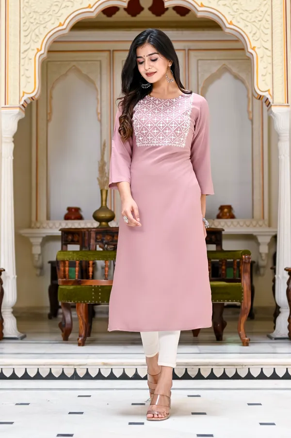 Pink_Rayon_Kurta_For_Women