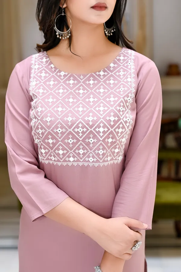 Pink_Rayon_Kurta_For_Women