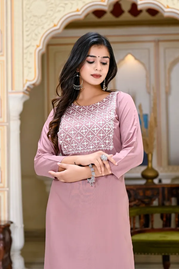 Pink_Rayon_Kurta_For_Women