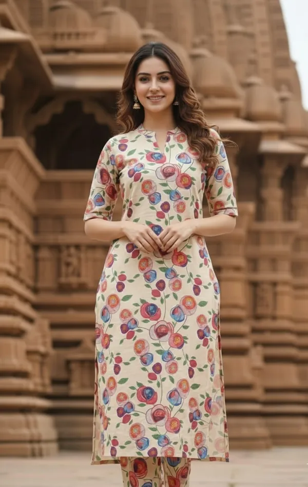 Floral_Print_Straight_Kurta_with_Mandarin_Collar_&_Matching_Trousers