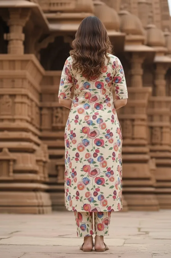 Floral_Print_Straight_Kurta_with_Mandarin_Collar_&_Matching_Trousers