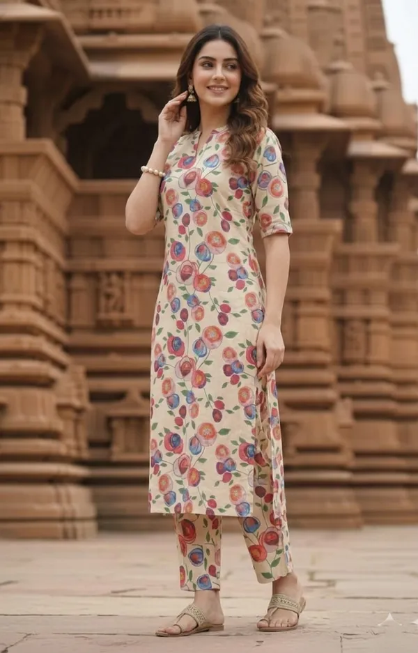 Floral_Print_Straight_Kurta_with_Mandarin_Collar_&_Matching_Trousers
