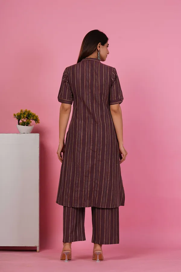 Women_Striped_Cotton_Round_Neck_Kurta_with_Matching_Trousers