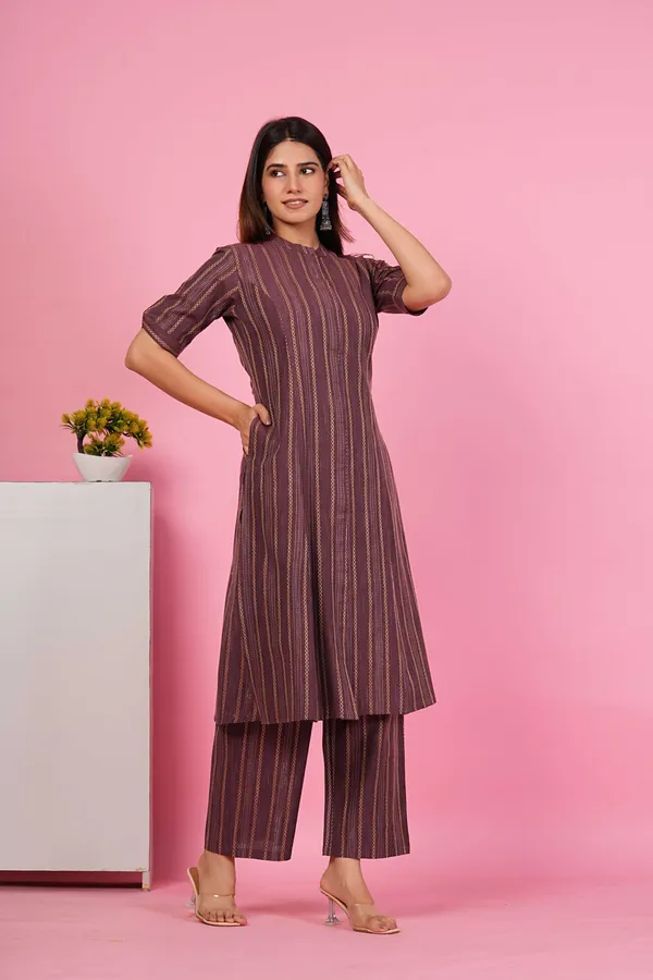 Women_Striped_Cotton_Round_Neck_Kurta_with_Matching_Trousers