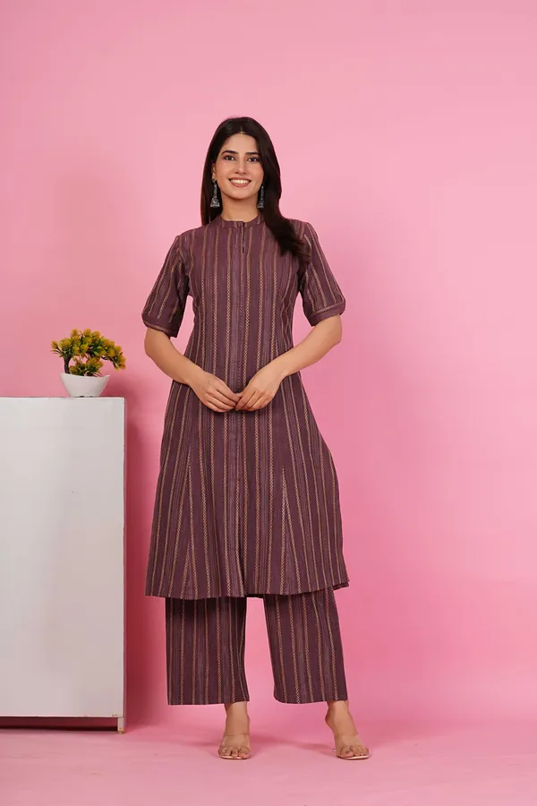 Women_Striped_Cotton_Round_Neck_Kurta_with_Matching_Trousers