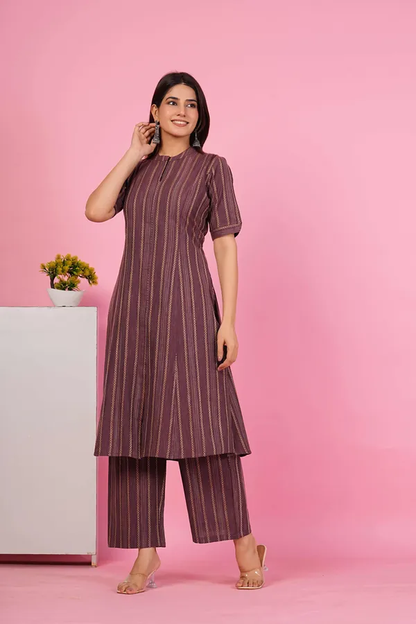 Women_Striped_Cotton_Round_Neck_Kurta_with_Matching_Trousers