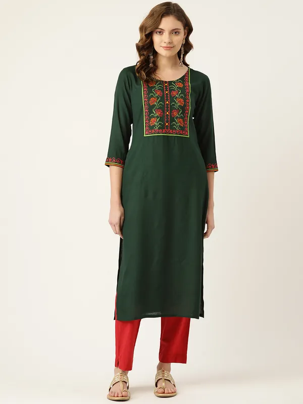 Green_Rayon_Kurta_For_Women