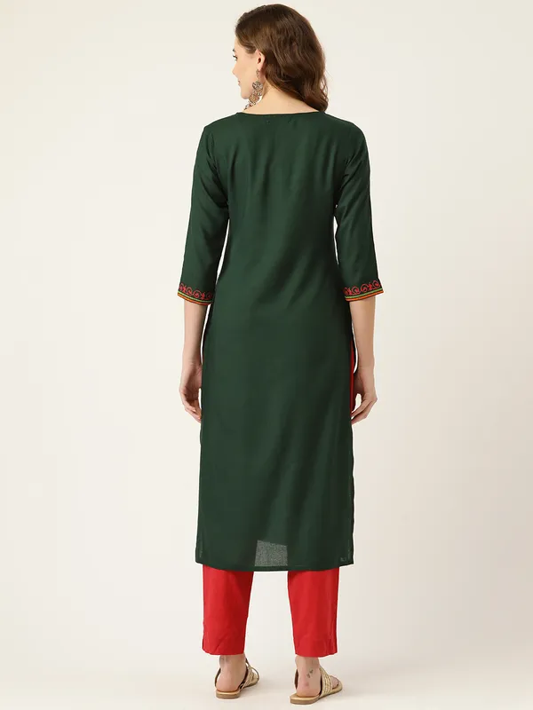 Green_Rayon_Kurta_For_Women