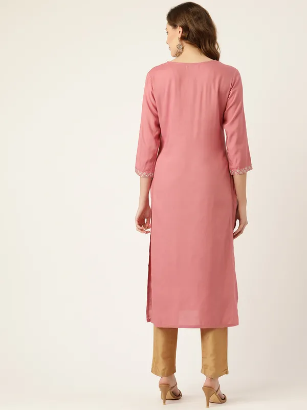 Pink_Embroidered_Rayon_Kurta_For_Women